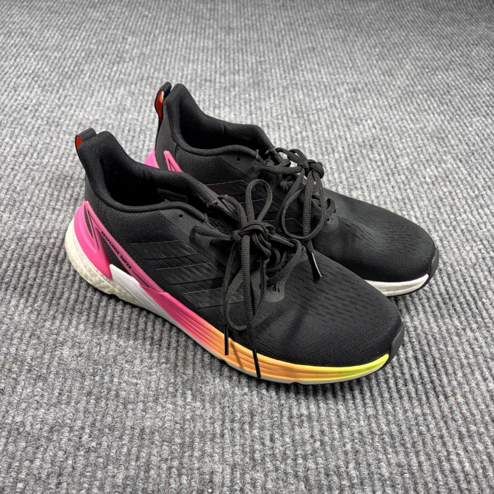 Adidas Response Super Womens Running Shoes Black‎ Pink Yellow FZ1973 Size 9.5